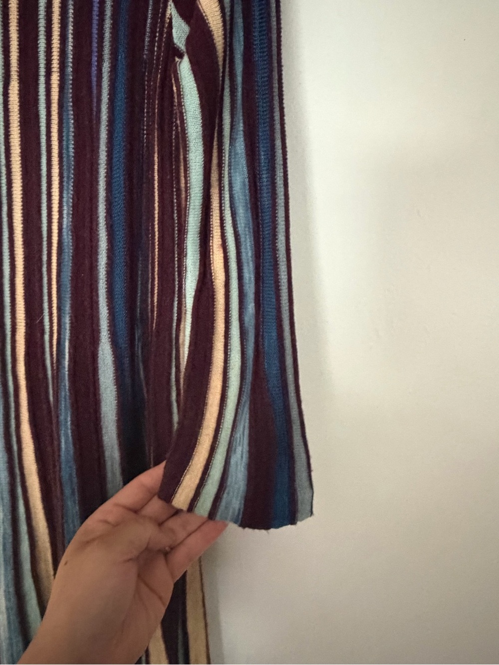 Anthropologie MOTH Nora 3D Knit Striped Sweater Dress XS Wool Alpaca Midi - Picture 7 of 15